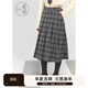 紫涵（ZIHAN）紫涵中長款百褶半身裙女2024年冬季新款學(xué)院風(fēng)簡約氣質(zhì)高腰a字裙 灰格 L