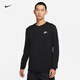 耐克男子時(shí)尚長(cháng)袖T恤春季純棉休閑刺繡針織棉柔軟舒適NIKE AR5194 010黑/(白) L