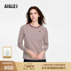 AIGLE【25年秋季新品】艾高經(jīng)典圓領(lǐng)條紋長袖T恤女士外套上衣 蔓越莓色/糯米白BO091 36 160/84A