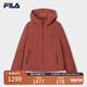 FILA 斐樂(lè )官方女士梭織外套2025秋新款休閑簡(jiǎn)約時(shí)尚寬松連帽上衣 深瑞酒紅-WI L 170/88A/L