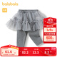 巴拉巴拉寶寶褲子女童打底褲裙褲加絨秋冬季嬰兒長(cháng)褲保暖甜美時(shí)尚 中花灰00502 73 cm