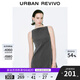 UR2025夏季新款女裝氣質(zhì)格雷系撞色拼接無(wú)袖連衣裙UWG750152 中灰 XS