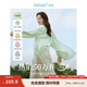 茵曼（INMAN）章若楠同款歐若風(fēng)天絲薄開(kāi)衫女裝襯衫2025夏季新品長(cháng)袖襯衣 美背開(kāi)叉款繡球花綠-18424145 L