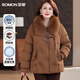 羅蒙【狐貍毛領(lǐng)】90絨媽媽裝羽絨服女秋冬季保暖中老年人上衣短款外套