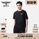 BOY LONDON【小logo】春夏情侶款簡(jiǎn)約休閑雙色針織短袖T恤N01916 黑色 L