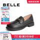 百麗（Belle）簡(jiǎn)約上班樂(lè )福鞋女通勤平跟百搭單鞋B1983CM4 黑色 39 (245mm)