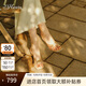 73Hours小桃同款女鞋馬德里漫步2025夏季新品方頭純色細跟一字拖