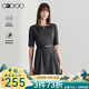 G2000【肌理感】女裝2025春夏商場(chǎng)同款舒適彈性腰帶五分袖連衣裙【G2】 提花-深灰色A字型36寸 S /34
