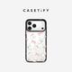 CASETIFY 森林早報系列 蝴蝶結小貓 適用于iPhone16/15 Pro/Max 鏡面手機殼 透明黑框 iPhone 15 Pro