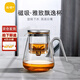 尚明玻璃內膽磁旋飄逸杯泡茶壺茶水分離過(guò)濾沖茶具套裝家用辦公沏茶壺 槍黑色800ml