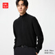 優(yōu)衣庫男裝女裝羊絨半拉鏈針織衫/長(cháng)袖毛衣毛衫25秋冬新款478545 09 黑色 L /175/100A