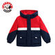 SNOOPY親子外套兒童連帽拼色寶寶沖鋒棉衣秋冬新款男女童童裝棉服 D01紅色 160 170(建議身高160-165