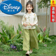 迪士尼（Disney）25新款夏季新款洋氣漢服兒童中國風(fēng)上衣裙褲夏裝薄女童新中式套裝 柿柿如意套裝 上衣+褲子 130 建議身高120-130