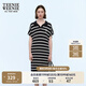 Teenie Weenie小熊女裝時(shí)尚簡(jiǎn)約春夏松弛感連袖V領(lǐng)翻領(lǐng)毛衣白色連衣裙 藏青色 M