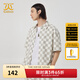 卡賓（CABBEEN）【棋盤(pán)格】商場(chǎng)同款牛仔短袖襯衫男2024夏季新款寬松潮牌襯衣 米白色12 M /170/48