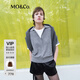 MO&Co.針織衫POLO領(lǐng)2025春新品原創(chuàng  )LOGO輕柔寬松休閑風(fēng)MBE1SWTT01 中花灰色 S 160