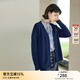 顏域簡(jiǎn)約百搭通勤針織衫女2024新款秋裝外套長(cháng)袖V領(lǐng)開(kāi)衫外搭上衣 深藍 XXL/44