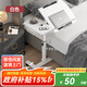 風(fēng)行天下床邊電腦桌臥室家用滑輪可移動(dòng)桌子升降床上學(xué)習寫(xiě)字桌懶人辦公桌 【雙檔條】白色（40+20）*40cm