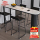 愛(ài)極客輕奢巖板吧臺桌椅簡(jiǎn)約家用客廳玄關(guān)隔斷高腳桌廚房中島臺餐桌一體 單桌：長(cháng)120*寬40*高105cm