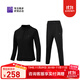 必邁（bmai）新款跑步蓄能夾克運動(dòng)褲套裝健身訓練運動(dòng)保暖競賽馬拉松衣褲 暗夜黑【女款兩件套】】 M