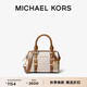 MICHAEL KORS邁克高仕 MK Bedford 超小號老花手提包 香草白/橡果棕 149 迷你