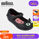 Melissa（梅麗莎）卡通小貓咪魚(yú)嘴魔術(shù)貼時(shí)尚休閑小童單鞋30901 黑色/粉色 25 25/26碼（內長(cháng)約15.5cm)