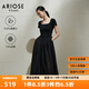 艾諾絲雅詩(shī)【商場(chǎng)同款】2025夏季新品萊賽爾中長(cháng)款連衣裙收腰小黑裙40439097 黑色 L