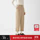 范思藍恩職業(yè)西裝褲休閑褲女冬裝設計感高腰直筒九分煙管褲14700 卡其色 M
