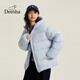 笛莎（DEESHA）女童羽絨服2025冬季新款青少年三防短款羽絨外套童裝女孩衣服 藍色 170 【充絨量：179.9g】