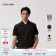 Calvin KleinJeans【吸濕速干】25夏季男士休閑通勤ck半拉鏈短袖POLO40QM421 UB1-太空黑 L