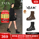 他她（TATA）加絨喵爪靴2025秋冬百搭時(shí)裝靴女瘦瘦短靴新款彈力靴CEG07DZ5 黑色（絨里） 37