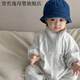 賢哲逸嬰兒連體衣春秋韓版寶寶衣服洋氣春裝超萌男嬰外套嬰童衛衣外出服 淺灰色C字連體 66 0-3個(gè)月