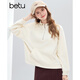 百圖（betu）女裝2025年冬季新款衛衣休閑風(fēng)內里薄絨寬松長(cháng)袖上衣女2510T62 米白 L