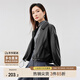 尚都比拉秋季干練帥氣簡(jiǎn)約時(shí)髦設計感小個(gè)子皮衣外套女短款 黑色 XL 