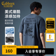 卡賓（CABBEEN）【科技感廢土風(fēng)】印花涼感短袖T恤男裝新款寬松潮牌圓領(lǐng)t上衣 深灰色56（寬松版型） XL /180/52