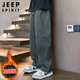 JEEP SPIRIT吉普褲子男秋冬季休閑褲男士寬松直筒闊腿潮彎刀工裝褲運動(dòng)長(cháng)褲