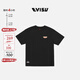 EVISU【限時(shí)折上折】福神男女同款流行休閑時(shí)尚運動(dòng)商標短袖T恤 黑色 M 【寬松效果需拍大1-2個(gè)尺碼】