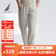 諾帝卡（NAUTICA）【大促爆款】男裝25春夏新款天絲亞麻休閑褲男PO5212 煙灰色053 M