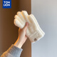 唐獅（TonLion）2025新款韓系可愛(ài)毛絨手套女冬季加厚保暖防寒露指可觸屏手套學(xué)生 米白色