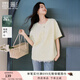 香影白色寬松t恤女2025夏季新款落肩圓領(lǐng)休閑假兩件蕾絲拼接上衣 鷺白 S 155/80A/85-95斤