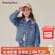 PawinPaw【泡芙牛仔】卡通小熊童裝秋冬女童牛仔夾克外套 L/Indigo淺牛仔藍色/56 110 cm