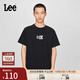 Lee25新品舒適版圓領(lǐng)Logo印花男女同款短袖T恤休閑潮LUT0098394LE 黑色（尺碼偏大，拍小一碼） L