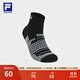 FILA 斐樂(lè )官方男士襪子中腰襪冬季新款健身運動(dòng)襪舒適簡(jiǎn)約中筒襪 正黑色-BK XS