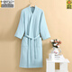 莫代爾浴袍男女秋冬款睡袍純棉親膚四層紗布吸水速干情侶新款浴衣汗蒸服 四層紗和服領(lǐng)-藍 XL 適合130-180斤