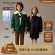 Teenie Weenie Kids小熊童裝冬季男女童仿羊羔毛翻領(lǐng)厚三防羽絨服 藏青色 160