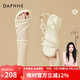 達芙妮（DAPHNE）涼鞋女一字帶夏季外穿新款時(shí)尚仙女風(fēng)坡跟沙灘鞋 米色 跟高5cm 37 (235mm)