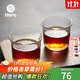 Hero 日式錘紋杯透明玻璃咖啡杯耐高溫茶杯防滑水杯手沖咖啡杯 90ml-日式錘紋杯-兩只裝