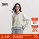 森馬（Semir）森柔棉|商場(chǎng)同款衛衣女假兩件條紋春季2025新款翻領(lǐng)開(kāi)叉衣服 淺花灰00224 M 160/84A