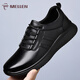 MELLEN高檔男鞋冬季新款男士休閑鞋皮鞋輕便百搭運動(dòng)鞋軟底跑步鞋子男款 黑色 【正品男鞋】 40 （250mm）
