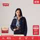 Levi's李維斯女士美式懷舊復古巴恩風(fēng)時(shí)尚深藍顯瘦牛仔夾克外套 深牛仔色 S